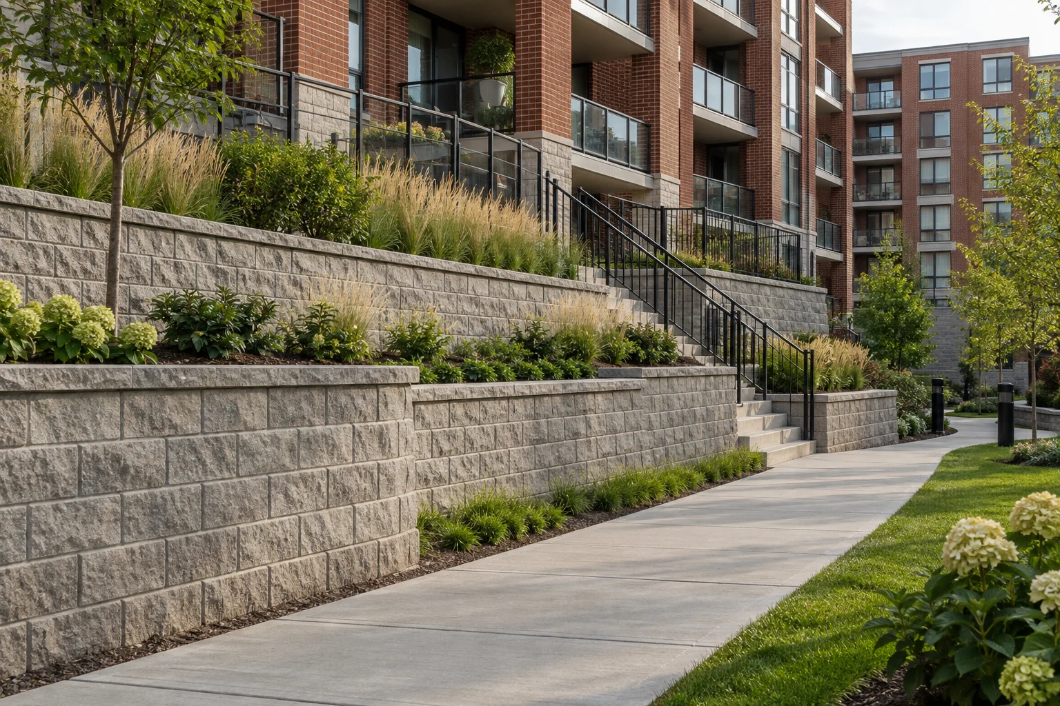 Commercial Retaining Walls — illustrative design